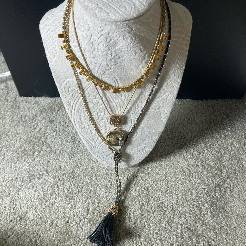 Gold Toned 3 Piece Necklace Set